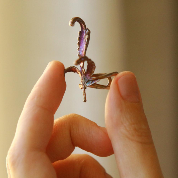 Cuff in silver,Cannabis, фото 2